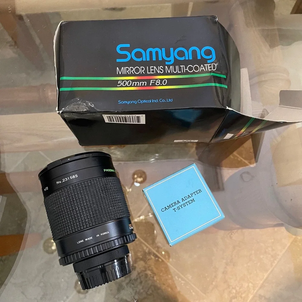 Phoenix Samyang 500mm f/8.0 Mirror Lens Multi-Coated T-Mount w/ Box and Filters